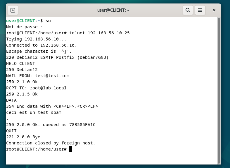 Telnet SMTP