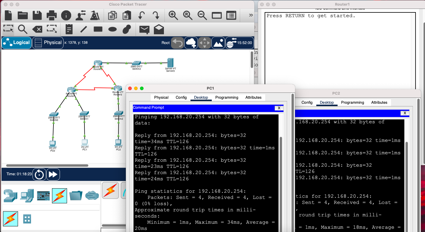 Ping réussi avant ACL